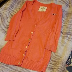 Pink oversized Hollister cardigan